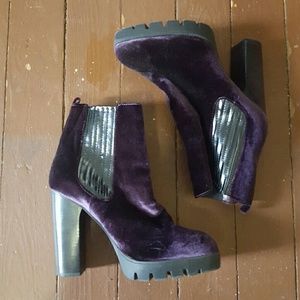Velvet heeled boots